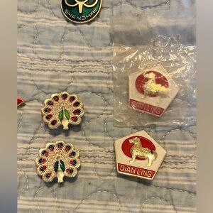 Lot of vintage Chinese tourism lapel pins 1980s